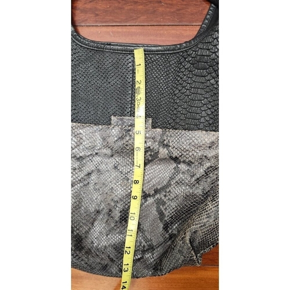 Daniella Lehavi Personals Oversized Snake Print Tote Bag Black Gray Leather - Picture 10 of 12